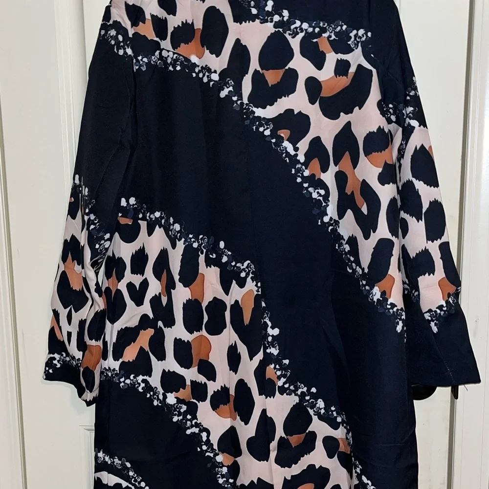 Stylish Leopard Print Women's Long Blazer - Picture 4 of 6